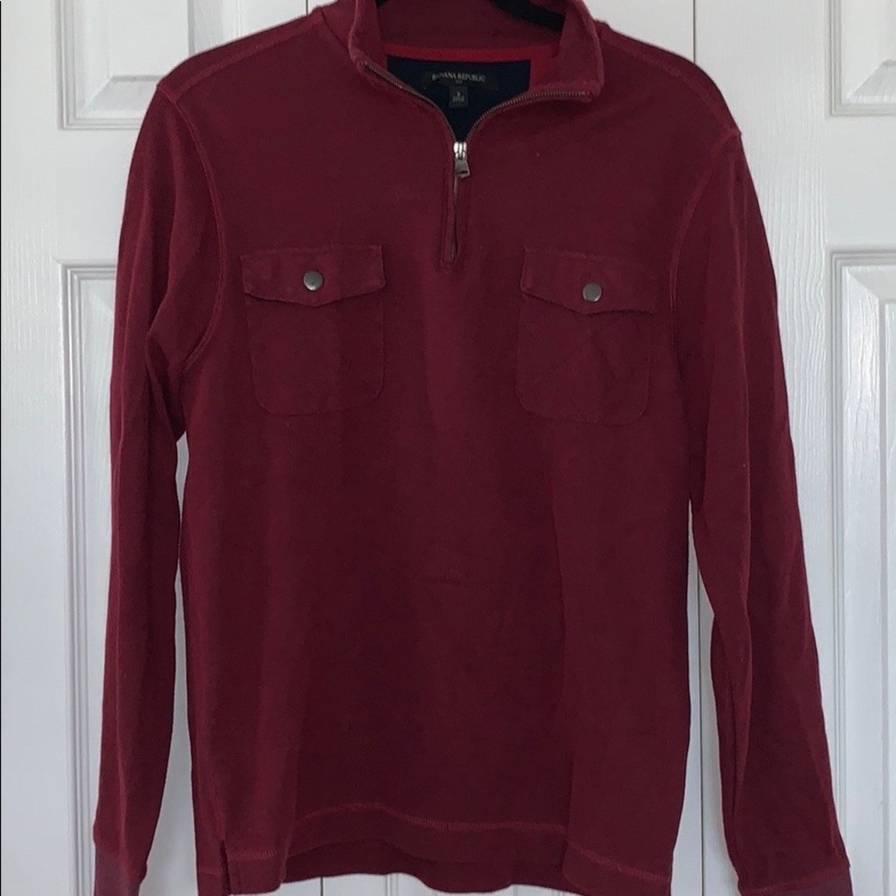Banana Republic quarter zip thermal top (maroon)